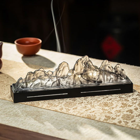 Ink-Wash Landscape Glass Incense Box