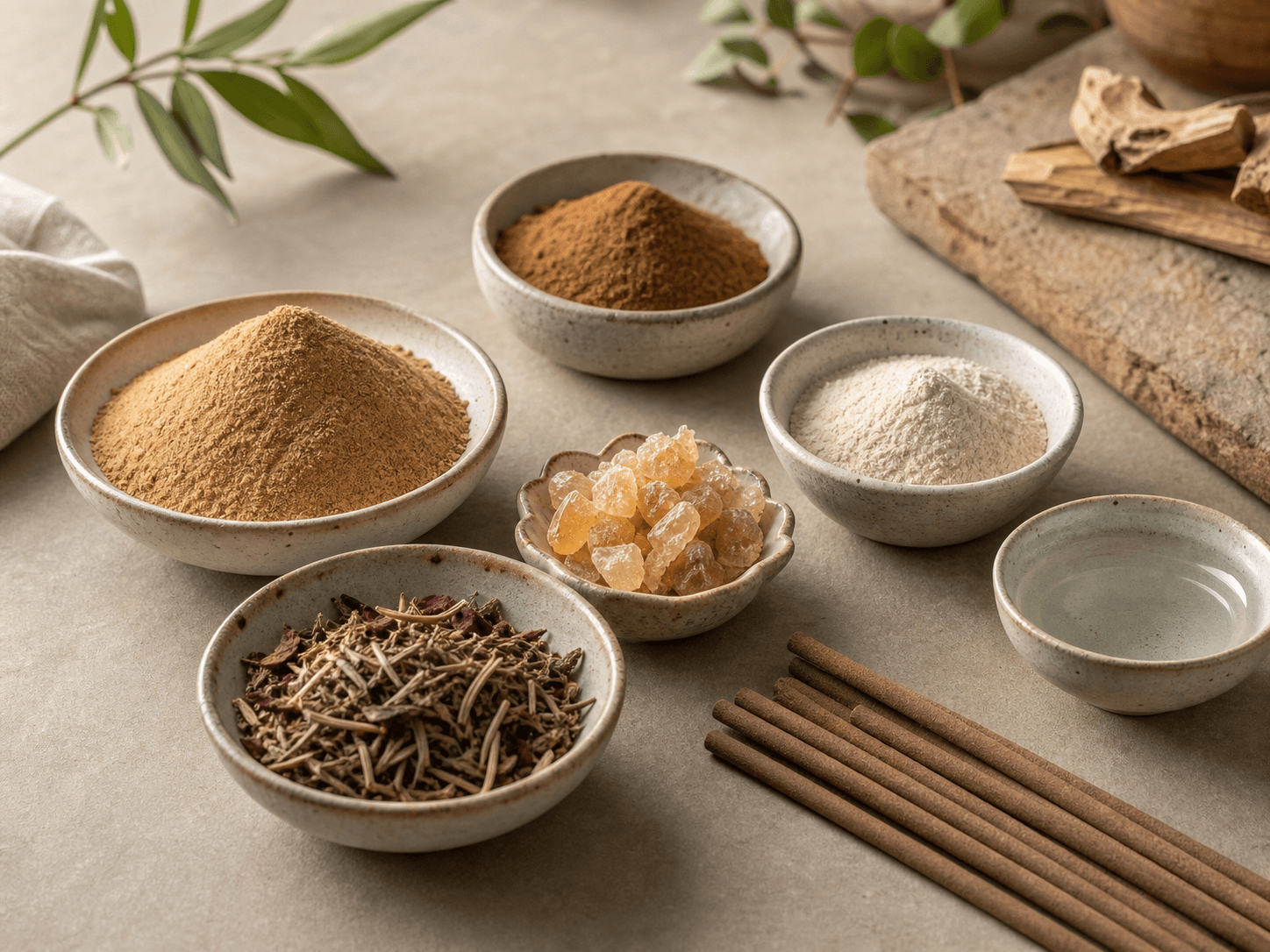 ¿Cuáles son los ingredientes principales de las varillas de incienso?