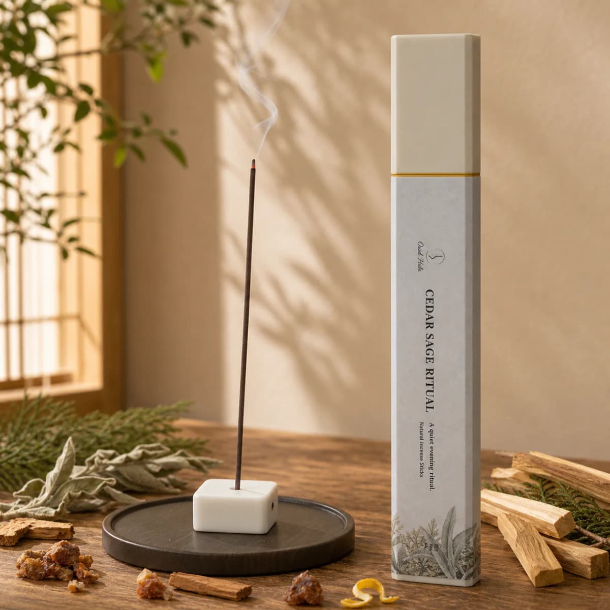 Oudhalo Cedar Sage Ritual incense with cedar and aromatic woods
