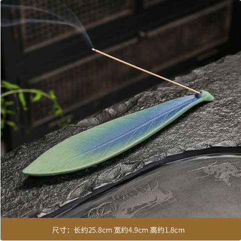 Lucky Leaf ceramic incense holder