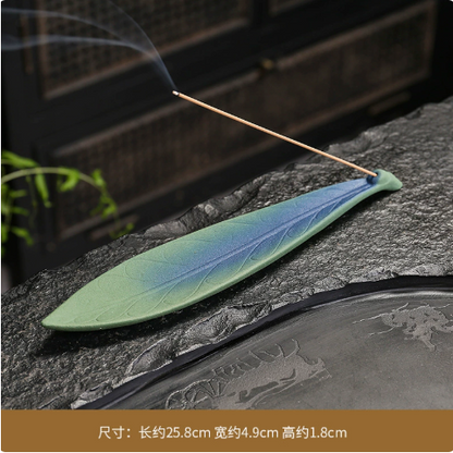 Lucky Leaf ceramic incense holder