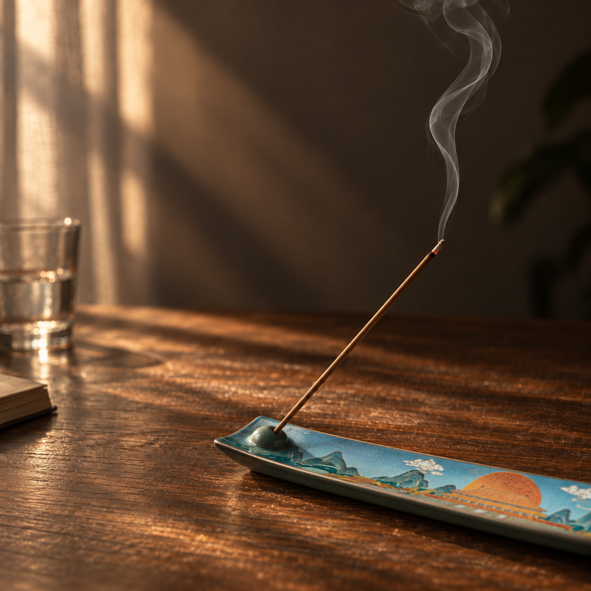 Coffret de bâtons d'encens avec porte-encens en émail – Découverte 4 senteurs