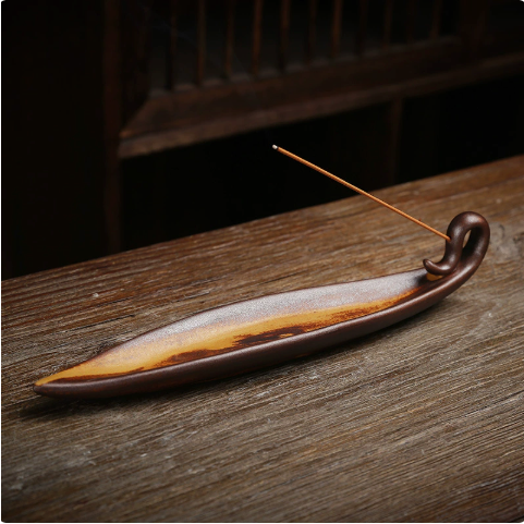 A Leaf Through the Seasons ceramic incense holder
