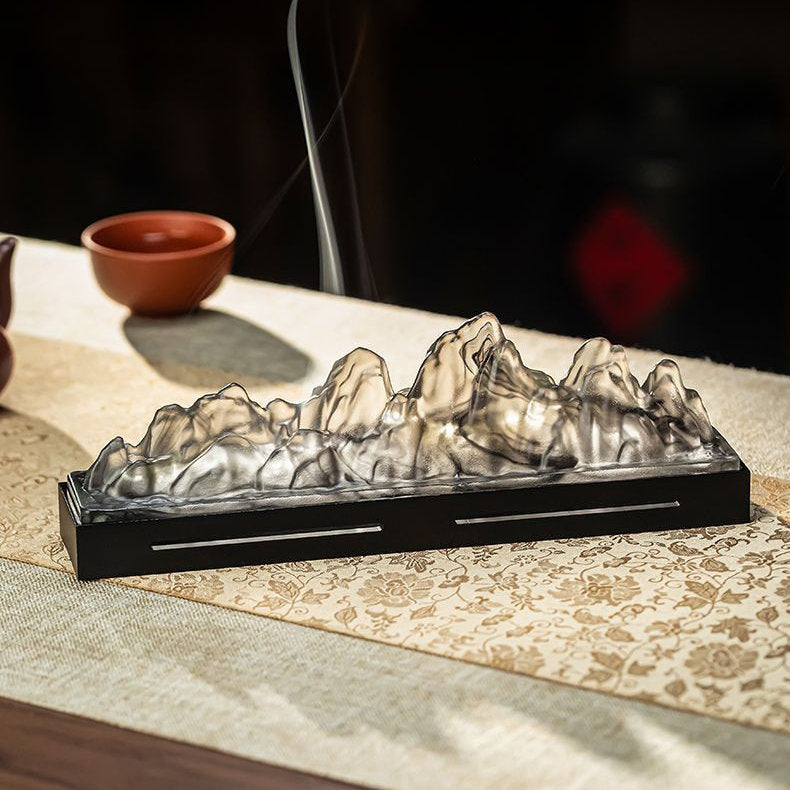 Ink-Wash Landscape Glass Incense Box