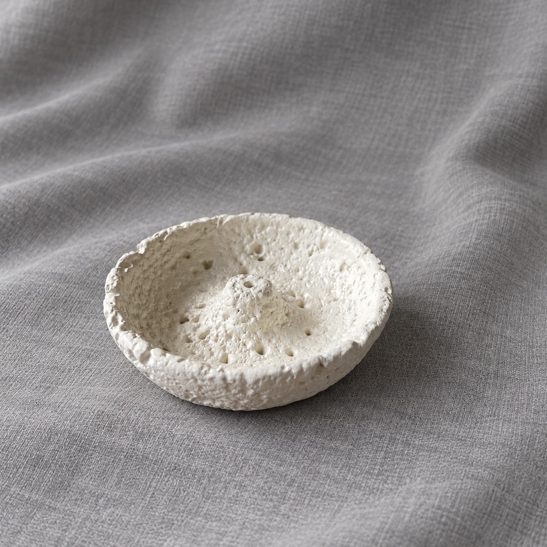 Cream Textured Bowl incense holder