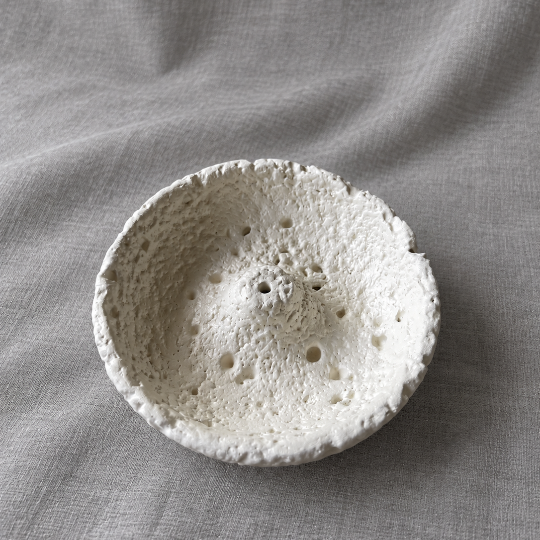 Cream Textured Bowl incense holder