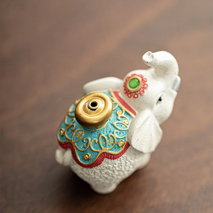 Elephant incense holder with matching tray