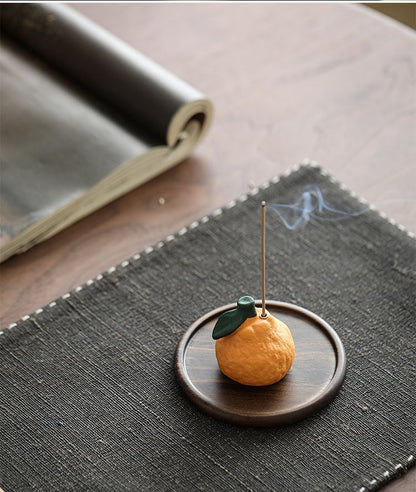 Mandarin incense holder with matching tray