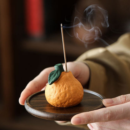 Mandarin incense holder with matching tray